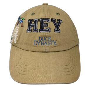 A&E Duck Dynasty Hey Mallard Duck Embroidered Tan Cotton Baseball Cap Adjustable